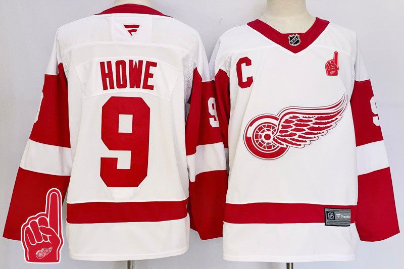 Men Detroit Red Wings #9 Howe White Fanatics 2025 NHL Jersey style 5->detroit red wings->NHL Jersey